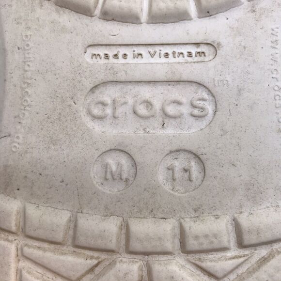 Crocs Platform Clogs White Men's 11 Nurse Medical Work Shoes No Vent Back Strap - Picture 11 of 13